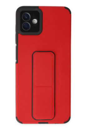 Newface Samsung Galaxy A04 Kılıf Mega Standlı Silikon - Kırmızı resmi