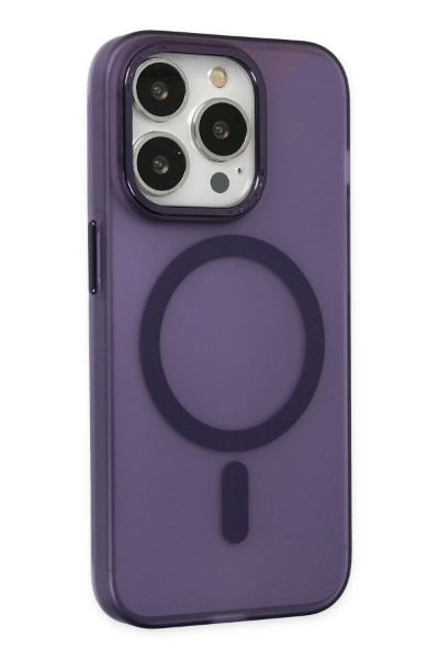 Newface iPhone 14 Pro Kılıf Lodos Magneticsafe Mat Kapak - Mor resmi