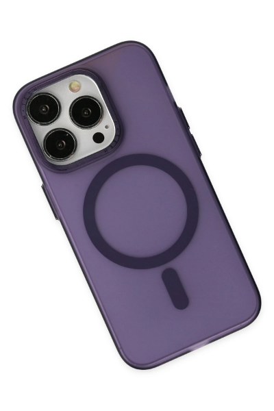 Newface iPhone 14 Pro Kılıf Lodos Magneticsafe Mat Kapak - Mor resmi