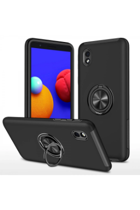 Newface Samsung Galaxy A01 Core Kılıf Elit Yüzüklü Kapak - Siyah resmi