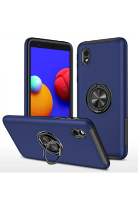 Newface Samsung Galaxy A01 Core Kılıf Elit Yüzüklü Kapak - Lacivert resmi