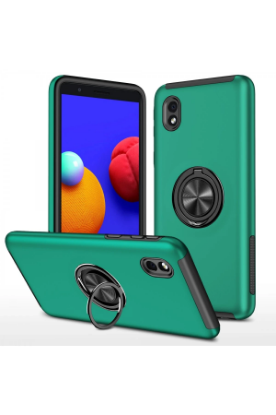 Newface Samsung Galaxy A01 Core Kılıf Elit Yüzüklü Kapak - Yeşil resmi
