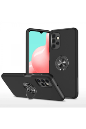 Newface Samsung Galaxy A72 Kılıf Elit Yüzüklü Kapak - Siyah resmi