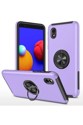 Newface Samsung Galaxy A01 Core Kılıf Elit Yüzüklü Kapak - Mor resmi