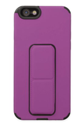 Newface iPhone 6 Kılıf Mega Standlı Silikon - Mor resmi