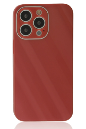 Newface iPhone 13 Pro Kılıf Glass Kapak - Bordo resmi