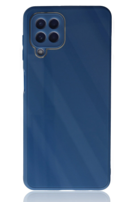 Newface Samsung Galaxy A22 Kılıf Glass Kapak - Mavi resmi