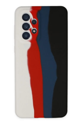 Newface Samsung Galaxy A53 5G Kılıf Ebruli Lansman Silikon - Beyaz-Siyah resmi