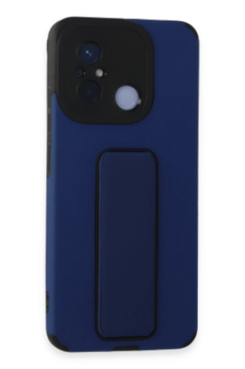 Newface Xiaomi Redmi 12C Kılıf Mega Standlı Silikon - Mavi resmi