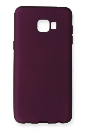 Newface Samsung Galaxy C7 Pro Kılıf First Silikon - Mürdüm resmi