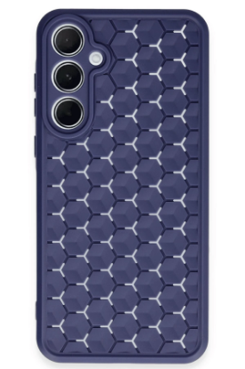 Newface Samsung Galaxy A55 5G Kılıf Petek Silikon Kapak - Lacivert resmi