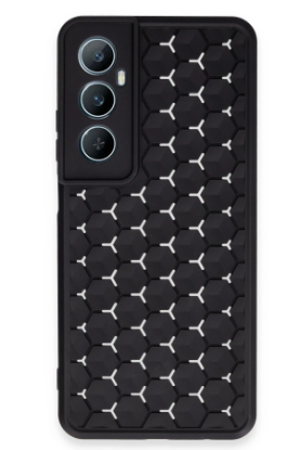 Newface Realme C65 Kılıf Petek Silikon Kapak - Siyah resmi