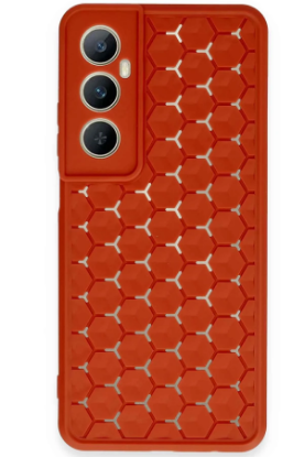 Newface Realme C65 Kılıf Petek Silikon Kapak - Kırmızı resmi