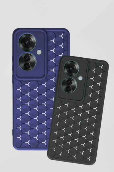 Newface Oppo Reno 11F Kılıf Petek Silikon Kapak - Siyah resmi