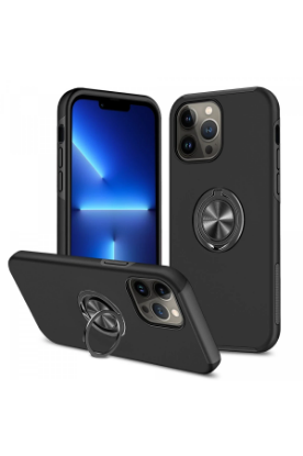 Newface iPhone 13 Pro Kılıf Elit Yüzüklü Kapak - Siyah resmi