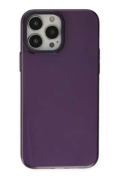 Newface iPhone 13 Pro Max Kılıf Anka PC Sert Metal Kapak - Mor resmi