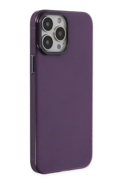 Newface iPhone 13 Pro Max Kılıf Anka PC Sert Metal Kapak - Mor resmi