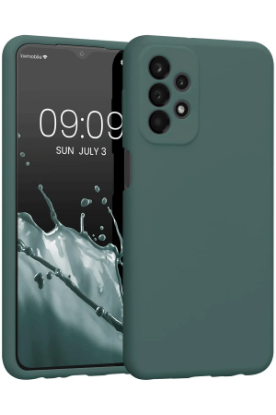 Newface Samsung Galaxy A23 4G Kılıf First Silikon - Koyu Yeşil resmi