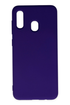 Newface Samsung Galaxy A20 Kılıf Nano içi Kadife Silikon - Mor resmi