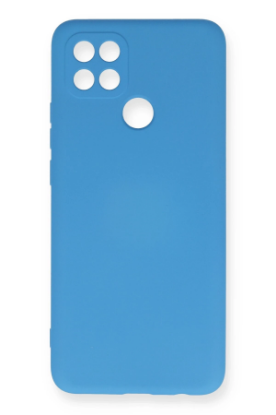 Newface Oppo A15 Kılıf Nano içi Kadife Silikon - Mavi resmi