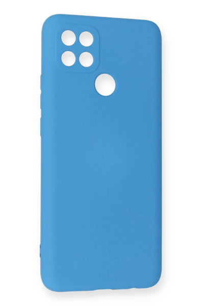 Newface Oppo A15 Kılıf Nano içi Kadife Silikon - Mavi resmi