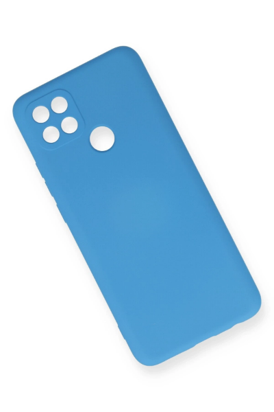 Newface Oppo A15 Kılıf Nano içi Kadife Silikon - Mavi resmi