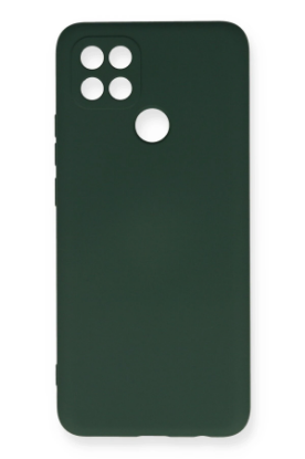 Newface Oppo A15 Kılıf Nano içi Kadife Silikon - Koyu Yeşil resmi