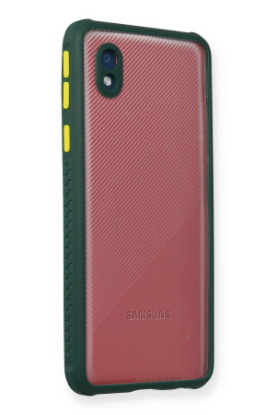 Newface Samsung Galaxy A01 Core Kılıf Miami Şeffaf Silikon - Koyu Yeşil resmi