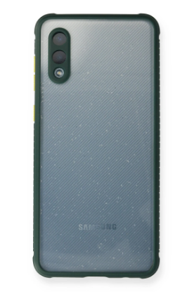 Newface Samsung Galaxy A02 Kılıf Miami Şeffaf Silikon - Koyu Yeşil resmi