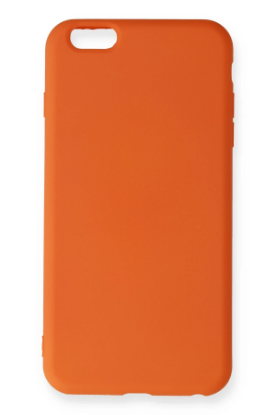 Newface iPhone 6 Plus Kılıf Nano içi Kadife Silikon - Turuncu resmi