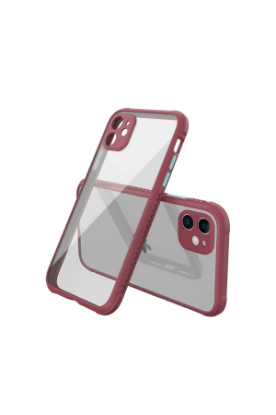 Newface iPhone 12 Mini Kılıf Miami Şeffaf Silikon - Fuşya resmi