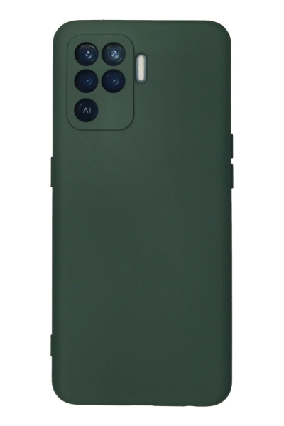 Newface Oppo Reno 5 Lite Kılıf Nano içi Kadife Silikon - Koyu Yeşil resmi