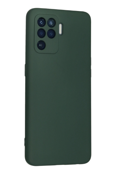 Newface Oppo Reno 5 Lite Kılıf Nano içi Kadife Silikon - Koyu Yeşil resmi