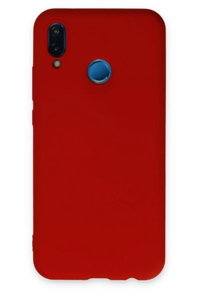 Newface Huawei P20 Lite Kılıf Nano içi Kadife Silikon - Kırmızı resmi