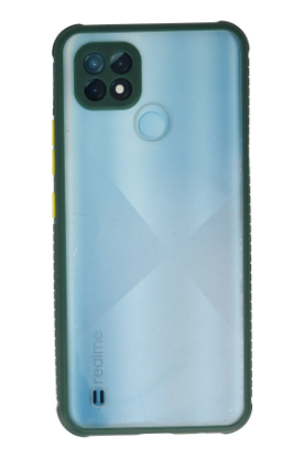 Newface Realme C21 Kılıf Miami Şeffaf Silikon - Koyu Yeşil resmi