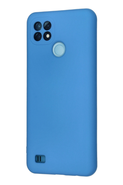 Newface Realme C21 Kılıf Nano içi Kadife Silikon - Mavi resmi