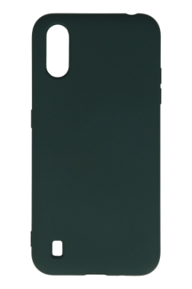 Newface Samsung Galaxy A01 Kılıf Nano içi Kadife Silikon - Koyu Yeşil resmi