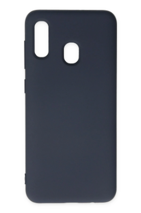 Newface Samsung Galaxy A20 Kılıf Nano içi Kadife Silikon - Lacivert resmi