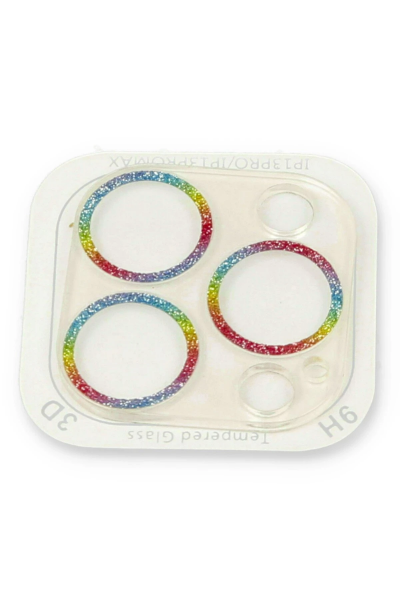 Newface iPhone 13 Pro Max Shine Kamera Lens Koruma Cam - Rainbow resmi