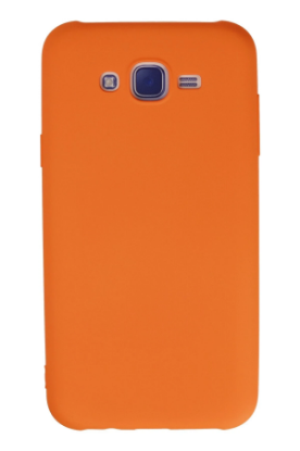 Newface Samsung Galaxy J7 Kılıf Nano içi Kadife Silikon - Turuncu resmi