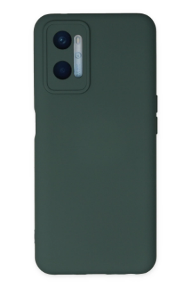 Newface Oppo A96 Kılıf Nano içi Kadife Silikon - Koyu Yeşil resmi