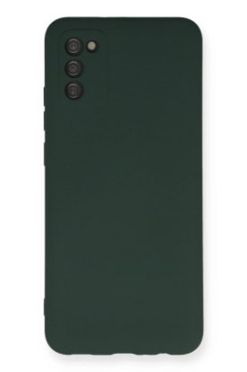 Newface Samsung Galaxy A03S Kılıf Nano içi Kadife Silikon - Koyu Yeşil resmi