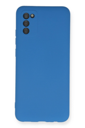 Newface Samsung Galaxy A03S Kılıf Nano içi Kadife Silikon - Mavi resmi