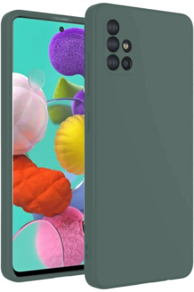 Newface Samsung Galaxy A31 Kılıf Nano içi Kadife Silikon - Koyu Yeşil resmi