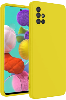 Newface Samsung Galaxy A31 Kılıf Nano içi Kadife Silikon - Sarı resmi