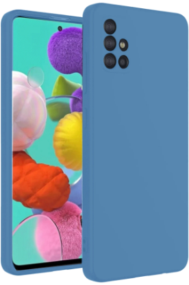 Newface Samsung Galaxy A31 Kılıf Nano içi Kadife Silikon - Mavi resmi