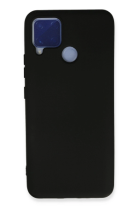 Newface Realme C15 Kılıf Nano içi Kadife Silikon - Siyah resmi