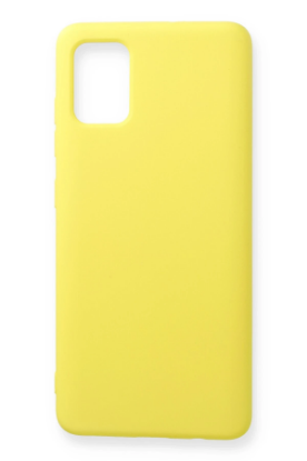 Newface Samsung Galaxy A71 Kılıf Nano içi Kadife Silikon - Sarı resmi
