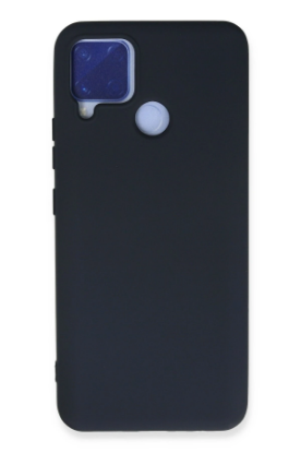 Newface Realme C15 Kılıf Nano içi Kadife Silikon - Lacivert resmi