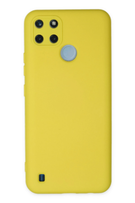 Newface Realme C25Y Kılıf Nano içi Kadife Silikon - Sarı resmi